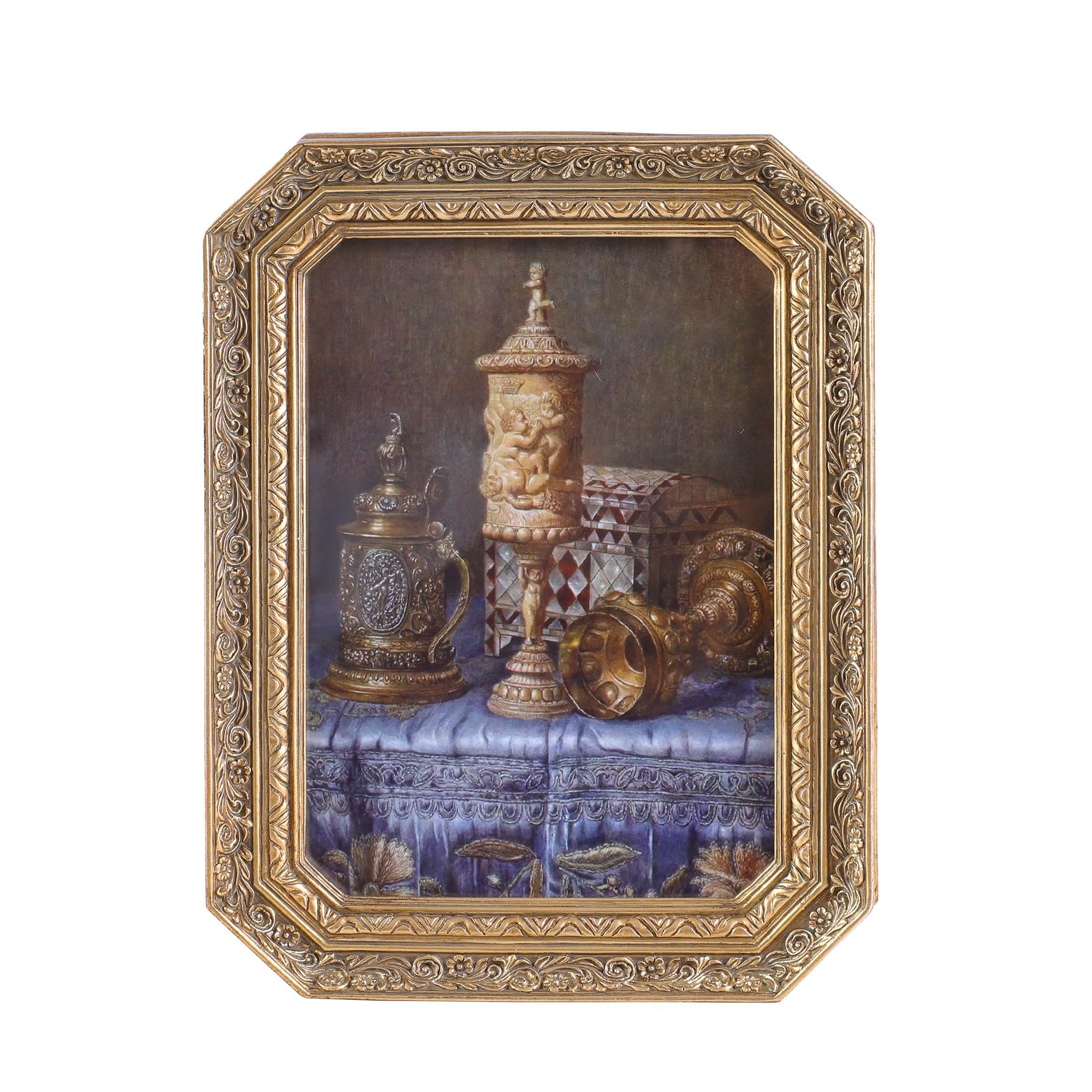 Photo 1 of Kangce Vintage Picture Frames 5x7 Octagon Bronze Antique Ornate Picture Frames for Tabletop and Wall Mount with Glass Front Retro Home Decor Old Fashioned Victorian Photo Gallery Wall Decor