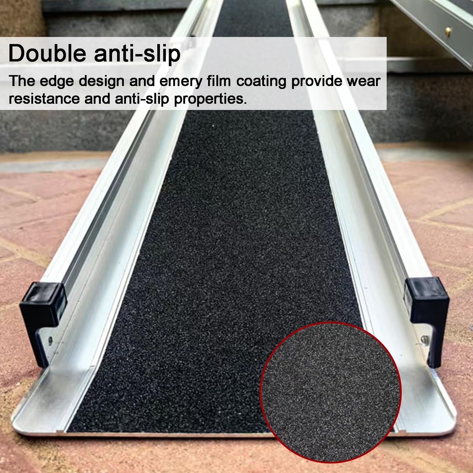 2 Rampas para Silla de Ruedas, Rampa de Transición Telescópicas, con Bolsa de Almacenamiento, Capacidad de 300 kg, para Escalones, Escaleras y Entradas(121cm/47.6in)