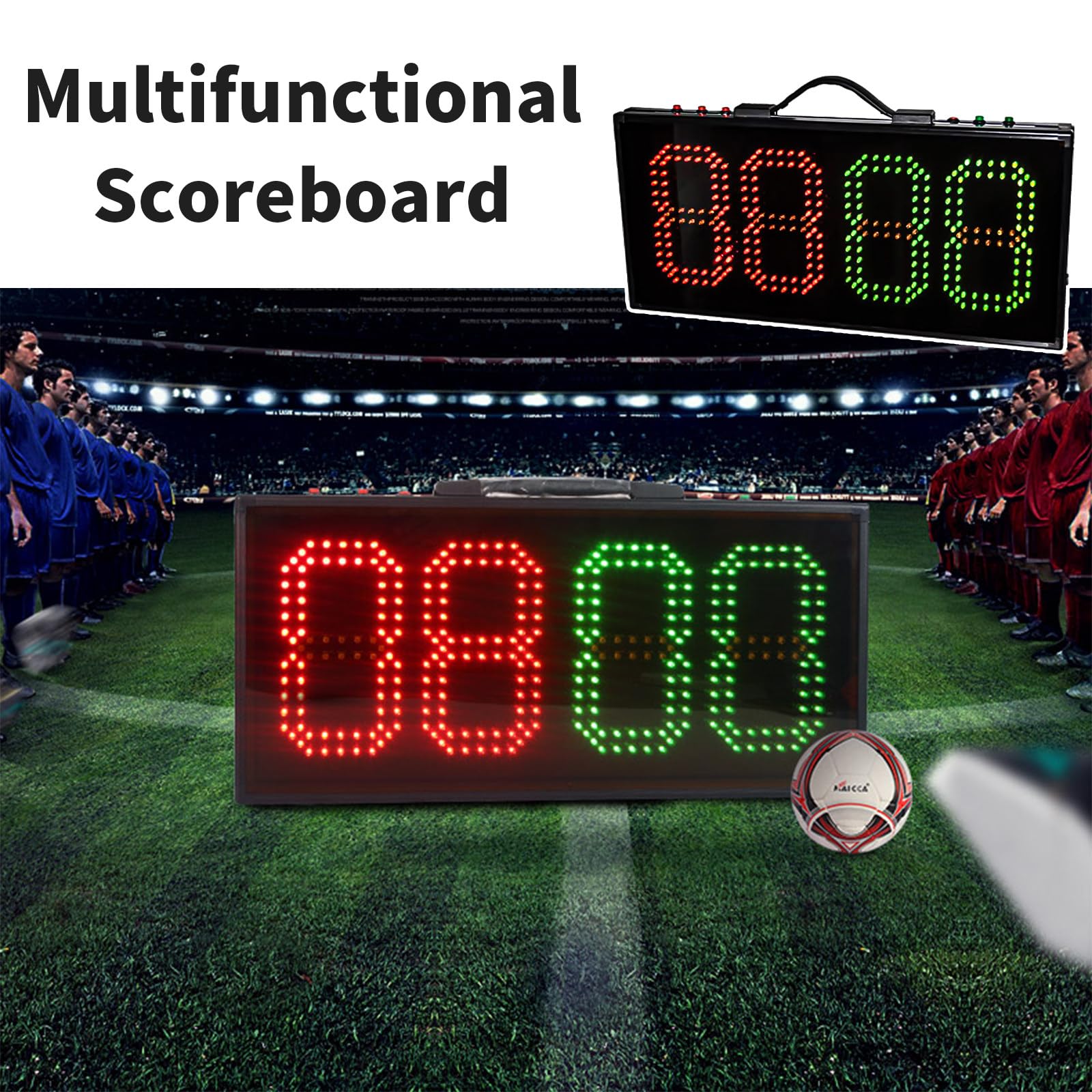 Tableau De Remplacement électronique pour Le Football, Affichage LED Portable pour Le Changement De Joueur, Tableau D'affichage Numérique électronique pour Le Changement De Joueur