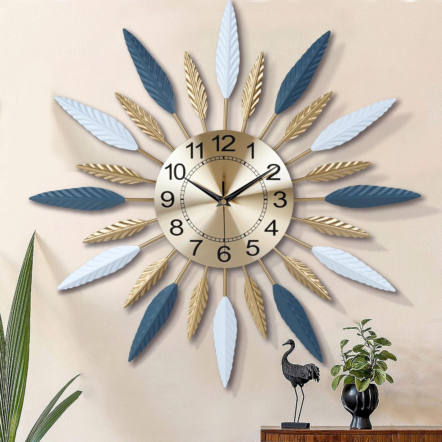 Lafocuse 23 Inch Silent Large Wall Clock for Living Room Décor, Decorative Mid Century Wall Clock, Sunburst Starburst Wall Clocks Battery Operated, Modern Art Deco Lafocuse 23 Inch Silent Large Wall Clock for Living Room Décor, Decorative Mid Century Wall Clock, Sunburst Starburst Wall Clocks Battery Operated, Modern Art Deco
