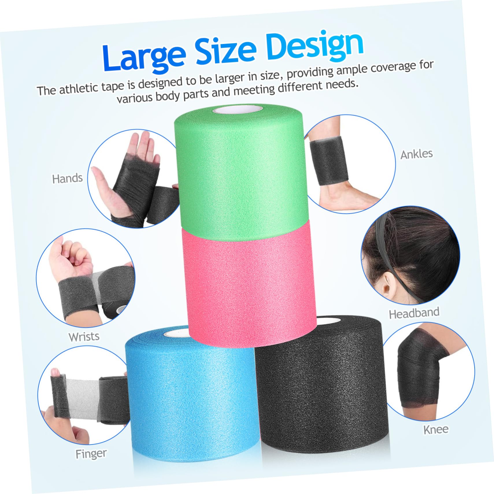 MUSISALY Sponge Skin Mask for Sports Pre Wrap Tape Blue Comfortable Material Elastic Multi-Purpose