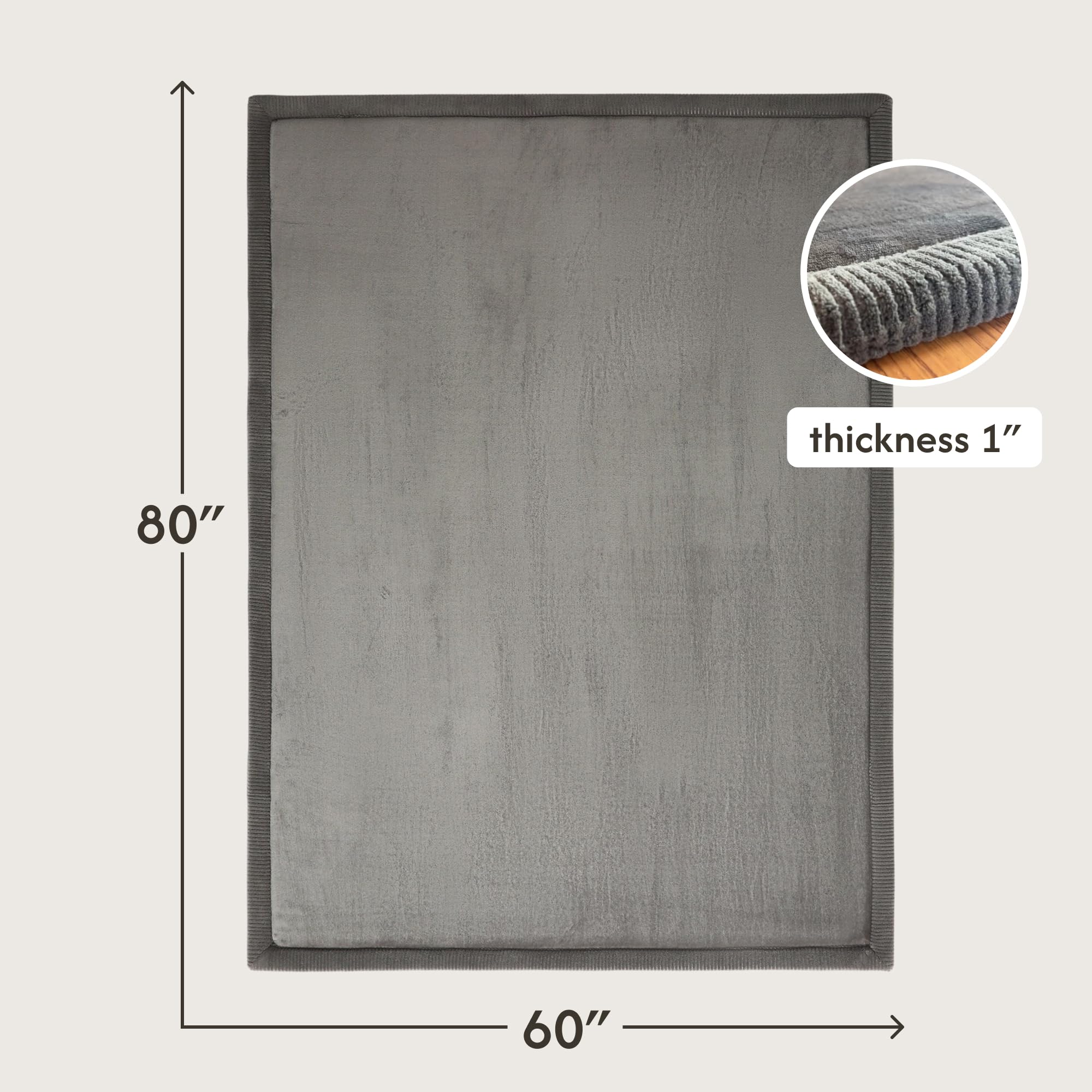 Tappeto Cloud 200 x 150 cm Grigio Scuro