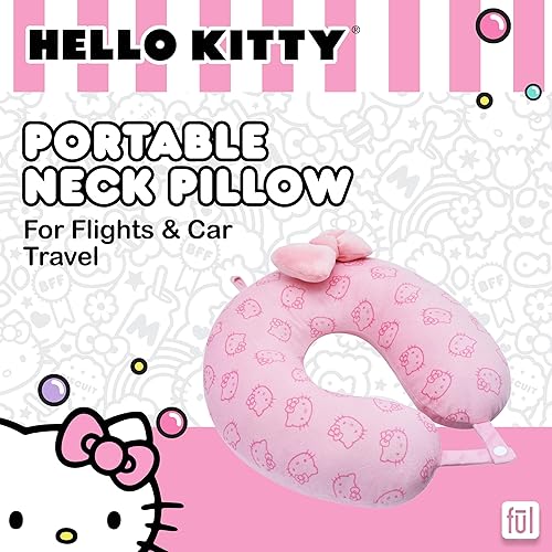 Miniatura 2 de Ful Almohada portátil de viaje para el cuello de Hello Kitty, Rosado, Almohada portátil de viaje para el cuello de Hello Kitty