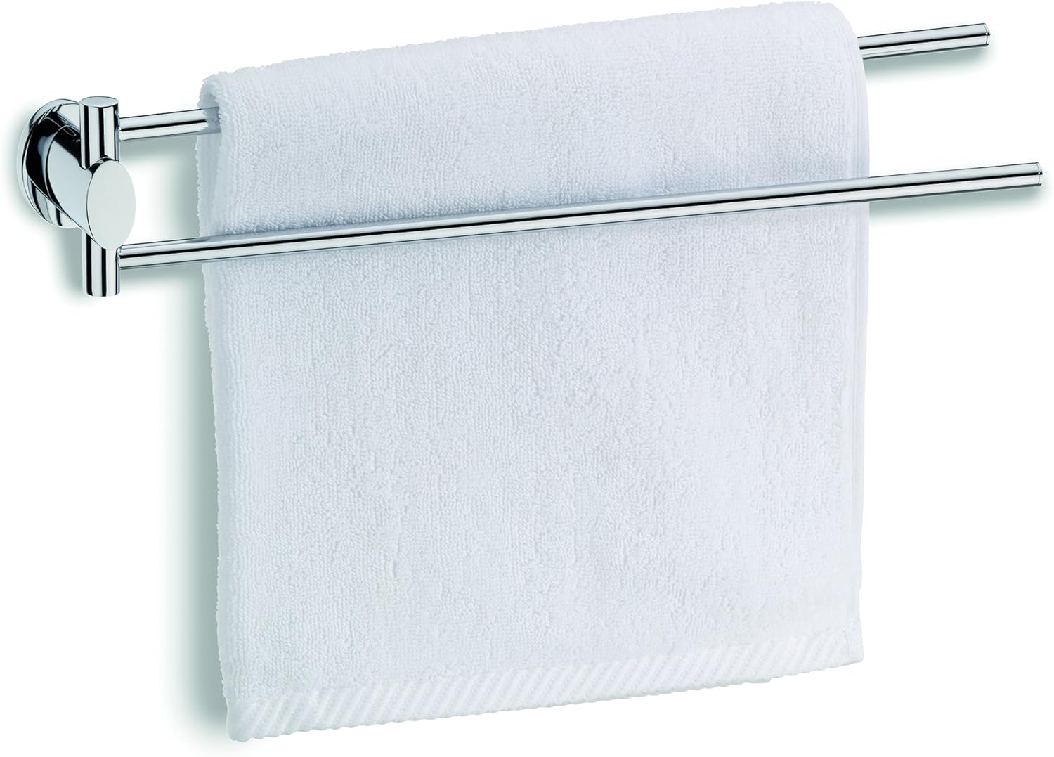 kela Towel holder Makira of Brass in Silver, 7.5 x 7.5 x 41.5 cm