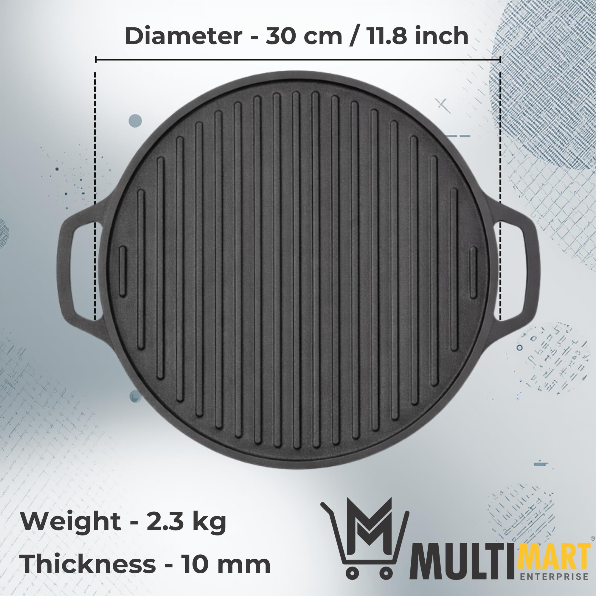 Cast Iron Dosa Tawa | 2-in-1 Reversible Grill Pan | Pre-Seasoned Heavy Iron Tawa for Roti, Paratha, Paneer | Double Sided Cookware (30 cm) — Amazon image 5