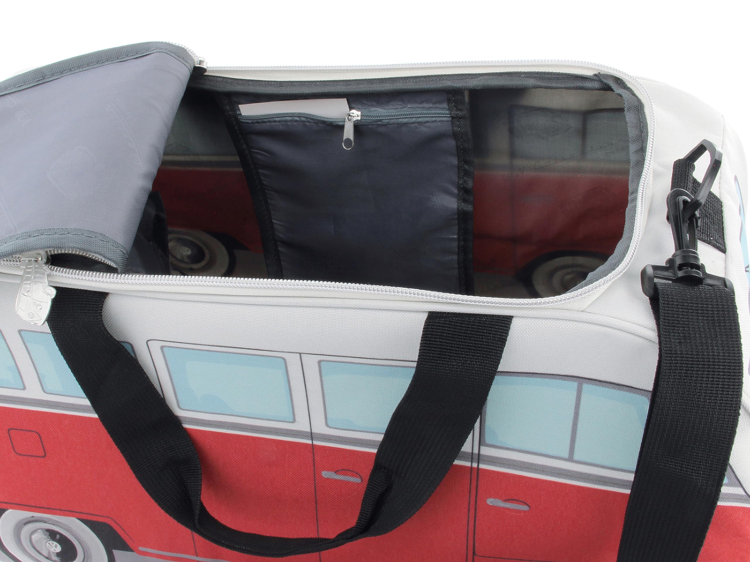 BRISA VW Collection - Volkswagen Furgoneta Hippie Bus T1 Van Bolsa de Deporte Plegable con Asas, Bolsa de Viaje con Compartimento Impermeable para Zapatos, Equipaje, Duffel Bag para Gimnasio/Regalo