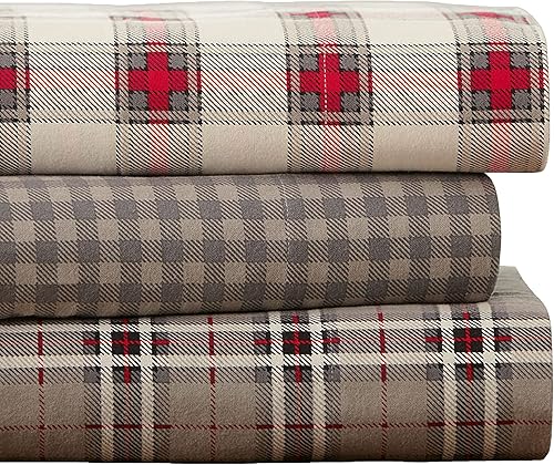 Miniatura 2 de Pointehaven Juego de sábanas de franela de lujo de 100% algodón suave de 180 GSM, tamaño individual, Derby, cálido y acogedor, preencogidas,