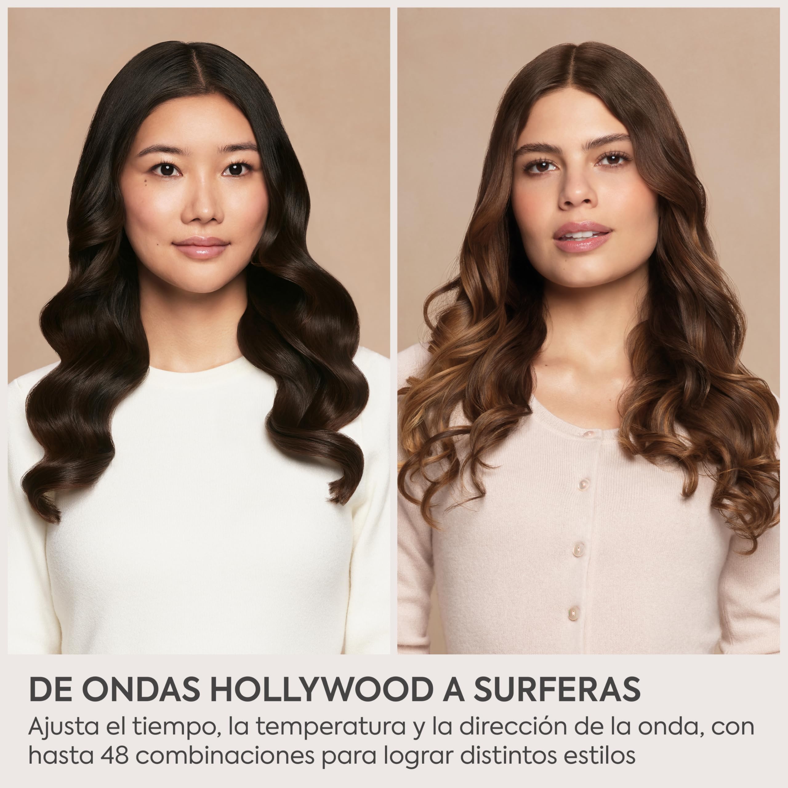 BaByliss Style Secret Air Moldeador Automático – Tenacilla 25 mm, Opción calor o aire, 48 opciones de peinados (rizos, ondas o movimiento), Cabello corto y largo, Rizador fácil de usar, C6686E