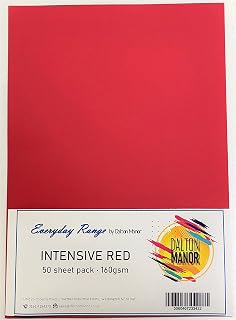 A4 Card 50 Sheet Pack Colour - Intensive RED 160gm