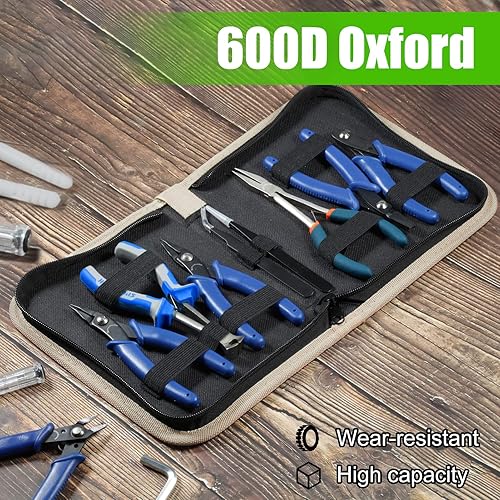 Miniatura 2 de SPEEDWOX Bolsa de herramientas portátil multiusos con cremallera resistente al desgaste 600D Oxford organizador de herramientas para alicates, llave
