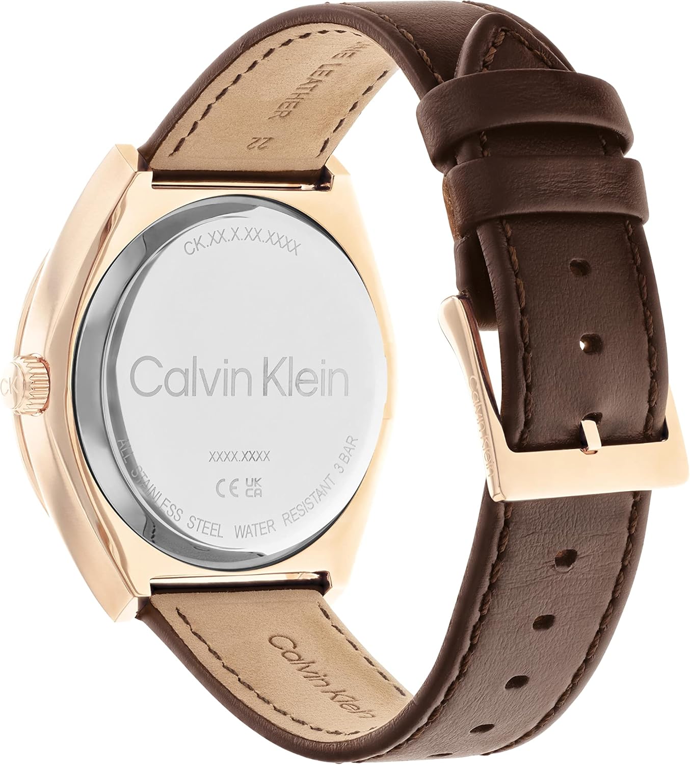 Calvin Klein Orologio Analogico al Quarzo da Uomo con Cinturino in Pelle Marrone - 25200202