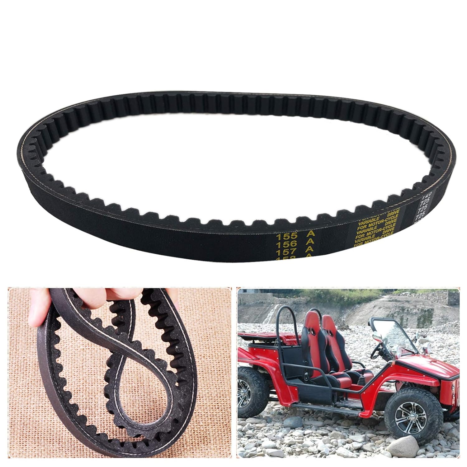 3PCS 30 Series Go Kart Drive Belt 725 for 30 Series Torque Converter Belts