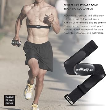 Heart Rate Monitor Chest Strap for Garmin, Apple, Android, Peloton, Zwift, Strava, ANT+ and Most Bluetooth 4.0 Enabled Fitness Devices