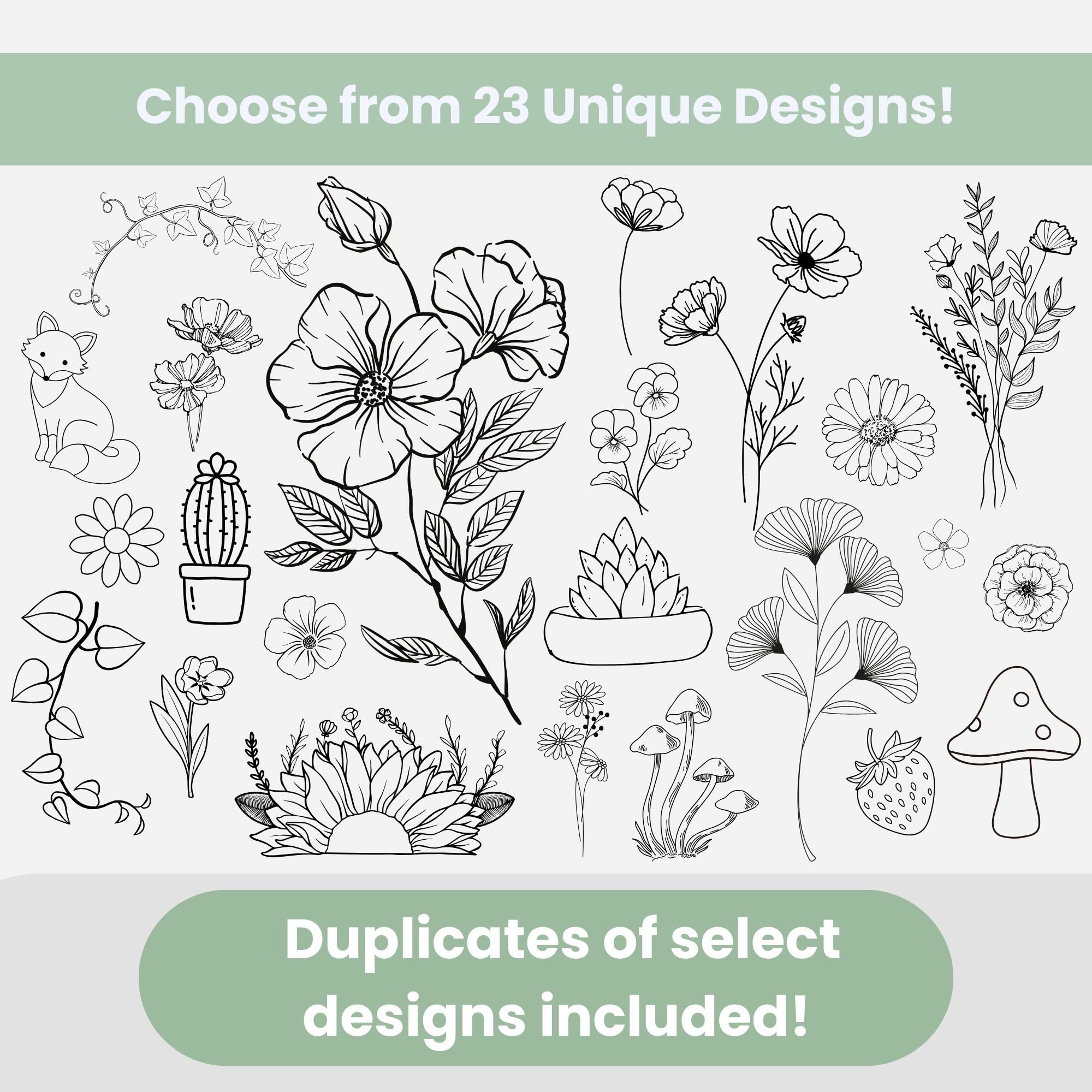 Easy Clothing Embroidery Kit - 34 Water Soluble Stick & Stitch Designs - Embroidery Kit for Clothes Starter Pack, Beginners All Inclusive Kit for Clothing Embroidery - Image 4