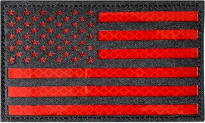 3x5 Large Reflective US USA American Flag Tactical Patches Hook-Fastener Backing (5