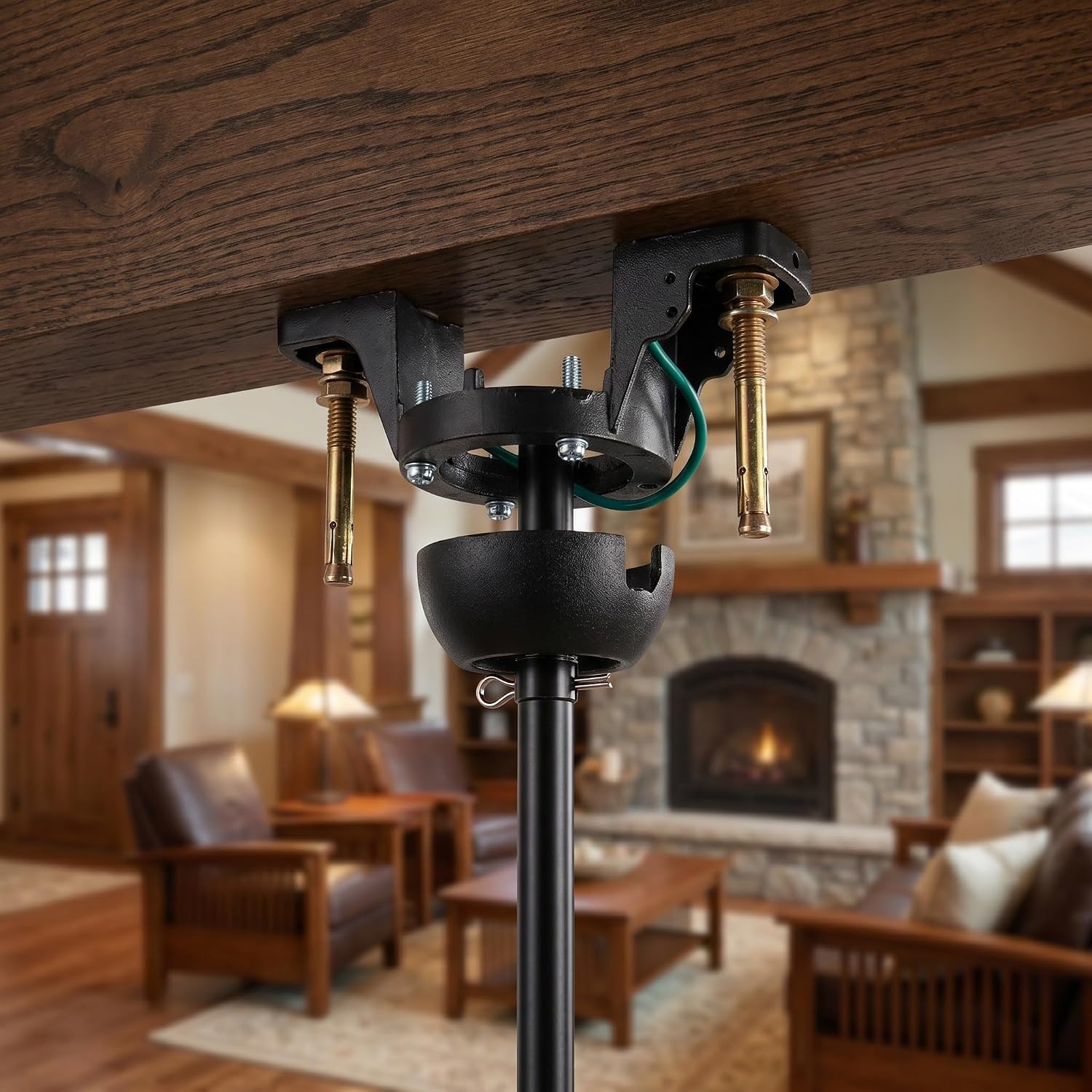 Toddmomy 1 Set Metal Ceiling Fan Installation Bracket Kit, Replacement Hanger Ball Mount for Cathedral and Angled Ceilings, Complete Hardware Accessories
