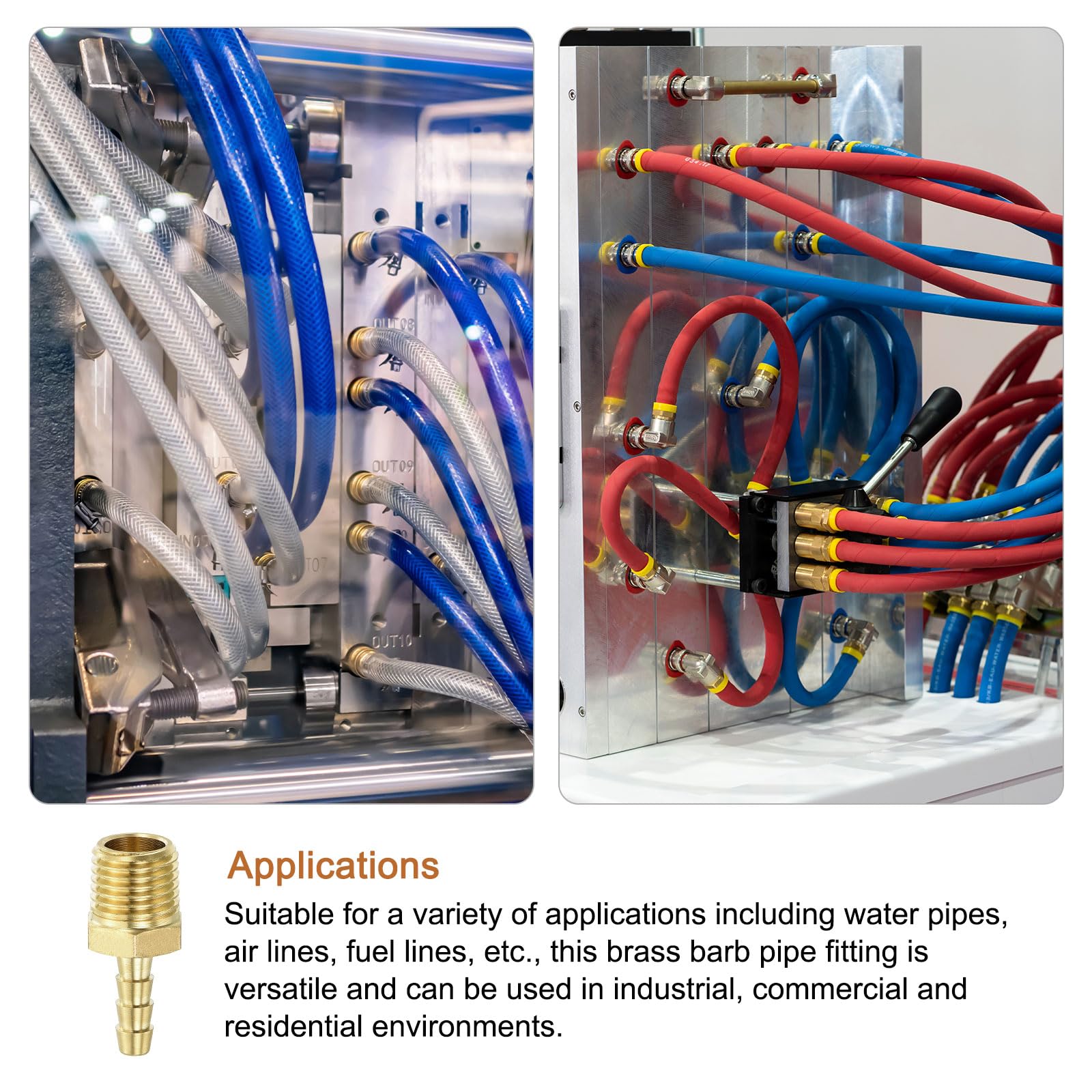 Conectores Rectos De Latón Para Mangueras - 4 Unidades, Reductor De 1/4" A 3/16", Para Agua, Aire, Combustible