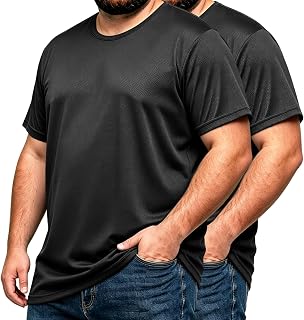 Big and Tall Men's Quick Dry T-Shirts, 2 Pack,Sizes 1X-8X