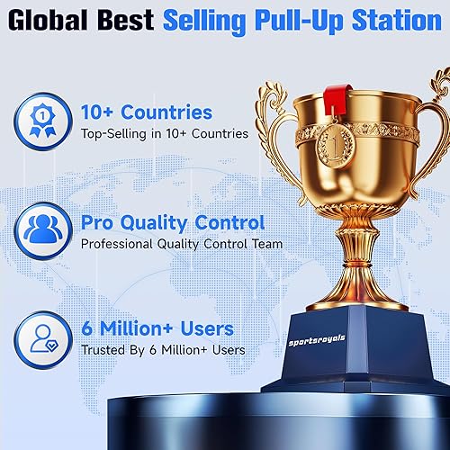 Miniatura 8 de Sportsroyals Power Tower - Estación de barra de dominadas, estación de inmersión estable de 450 libras para gimnasio en casa, equipo de Negro