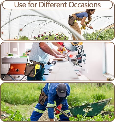 Miniatura 4 de Funda para cinturón de herramientas de jardín para mujeres y hombres, bolsa ajustable para cinturón de herramientas para electricista, carpintero y