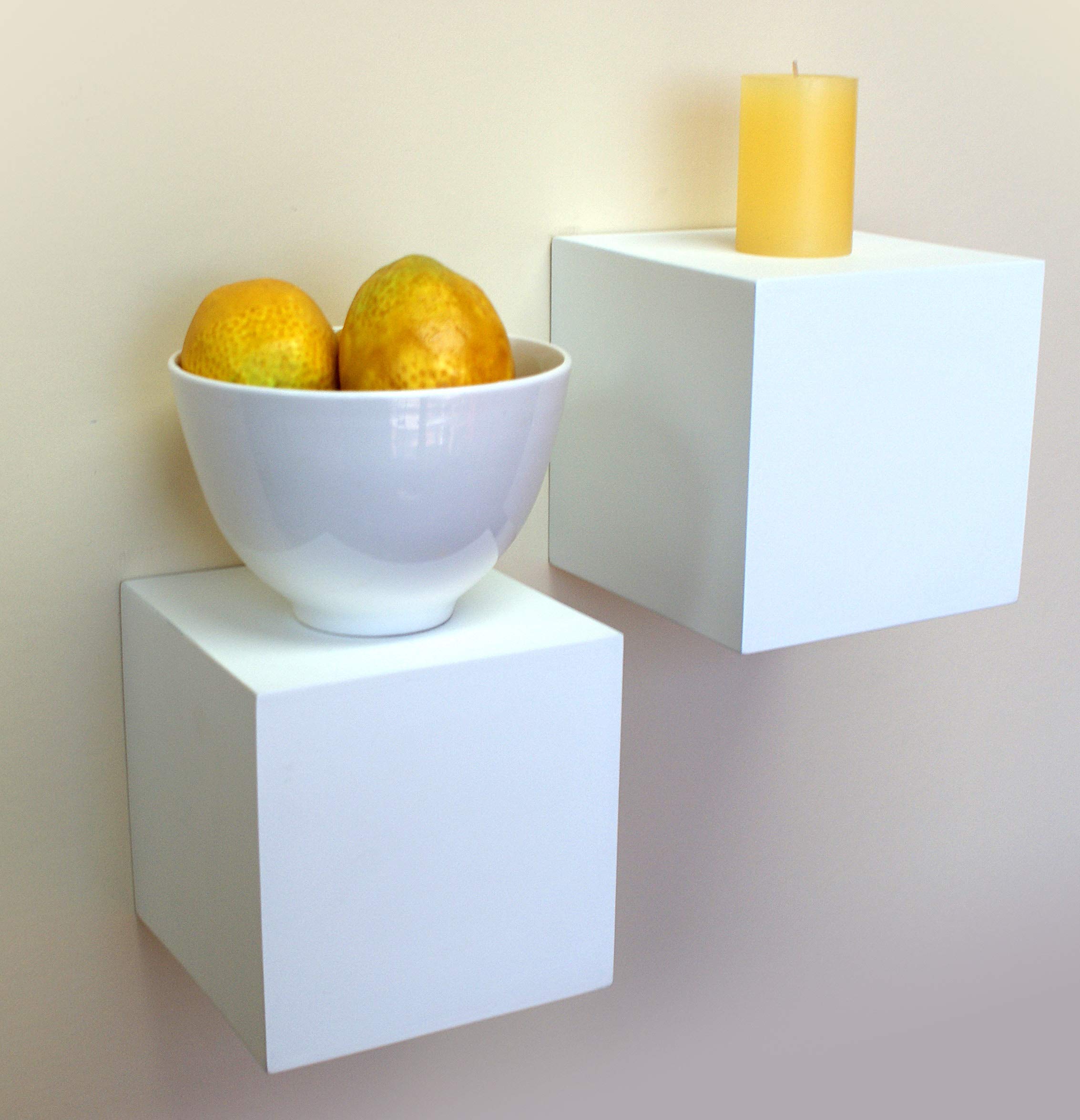 Mastershelf White Block Floating Shelf (Single)