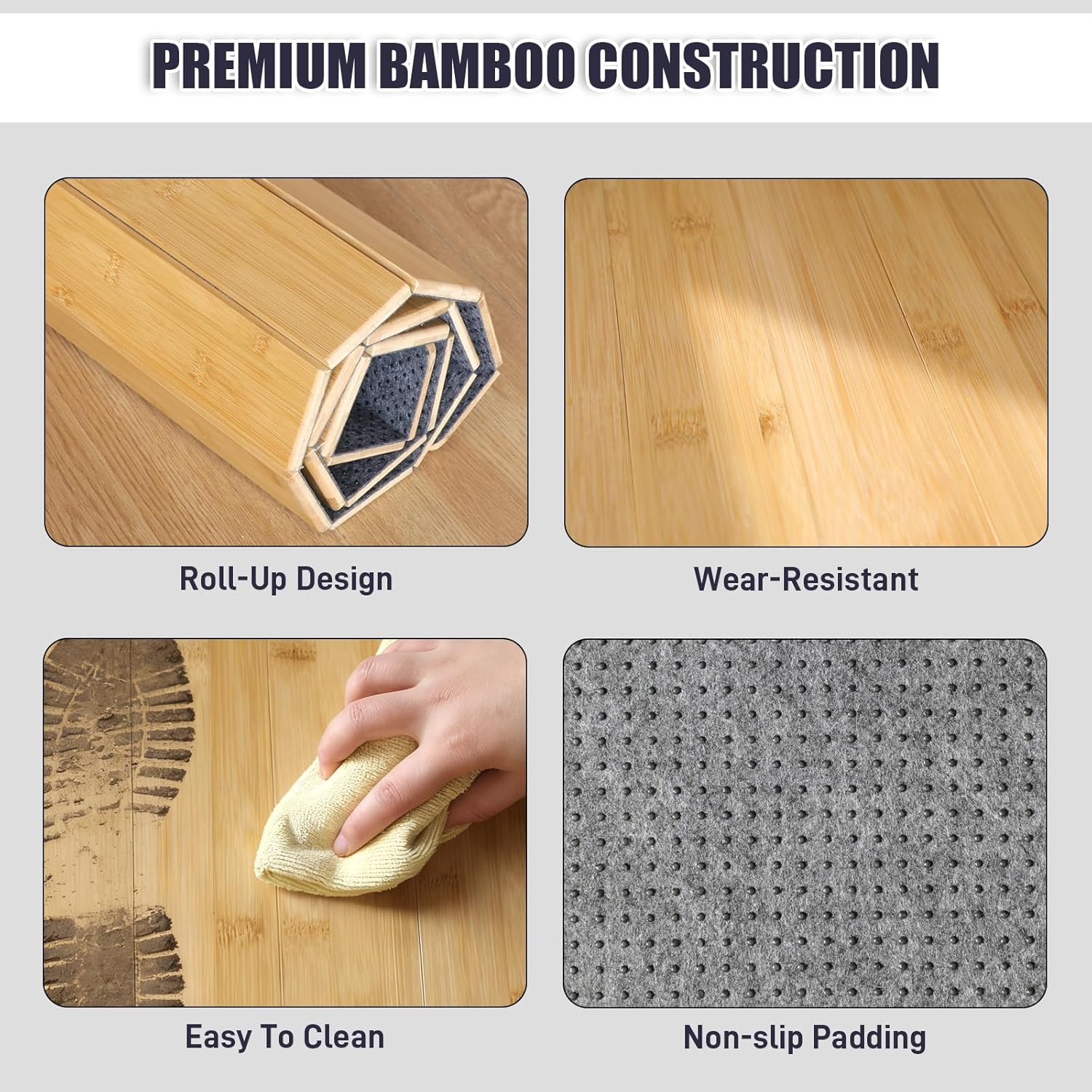 Tap Dance Floor, Bamboo Portable Dance Floor, 47.8" x 38.5" Tap Board for Tap Dancing- Ideal for Home, Studio & Outdoor Tap Practice
