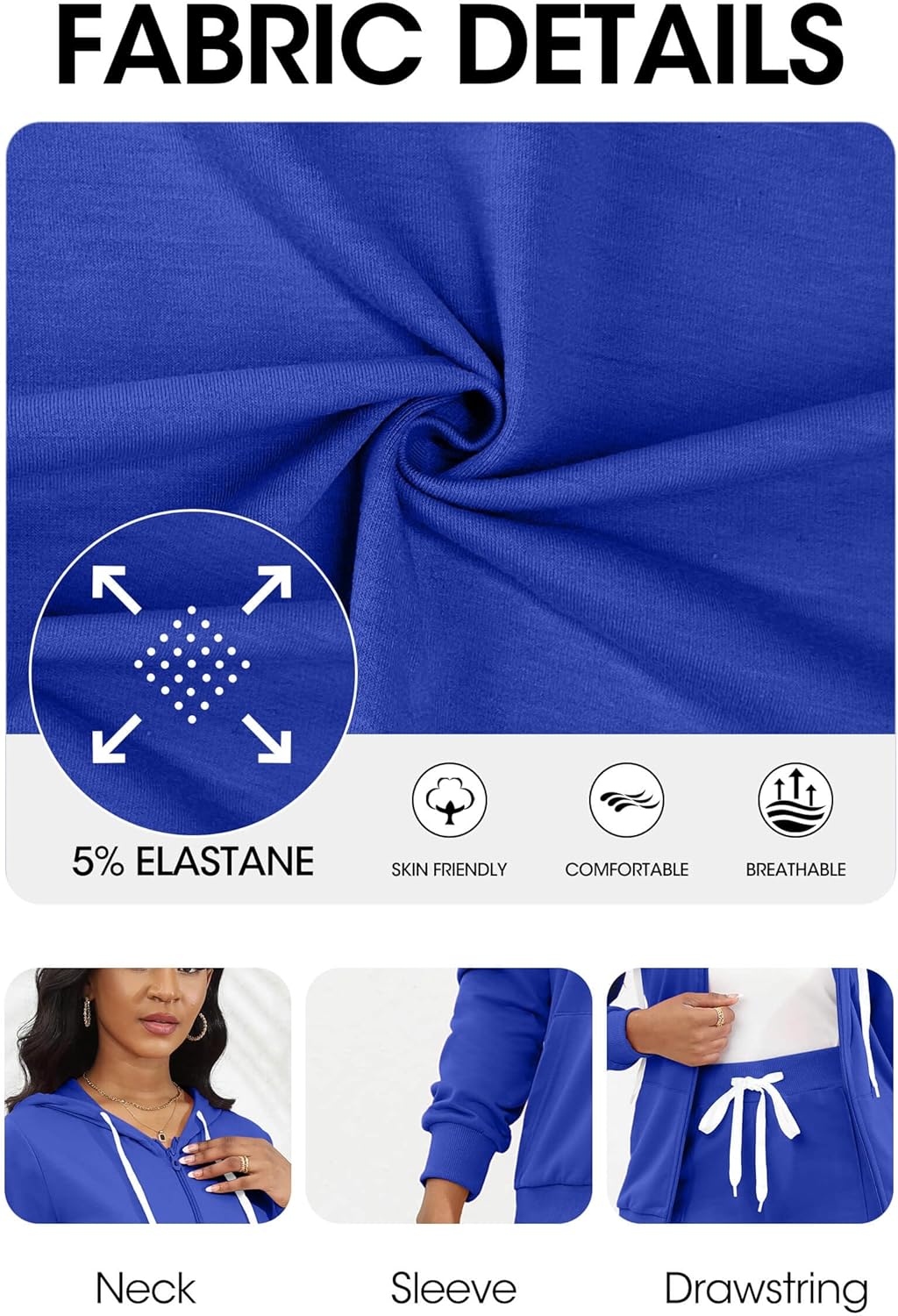 CLOCOR Track Suits for Women Set - Casual 2 Piece Outfits Sweatsuit Pocket Hoodies Long Sleeve with Patchwork Pants Set - Image 6