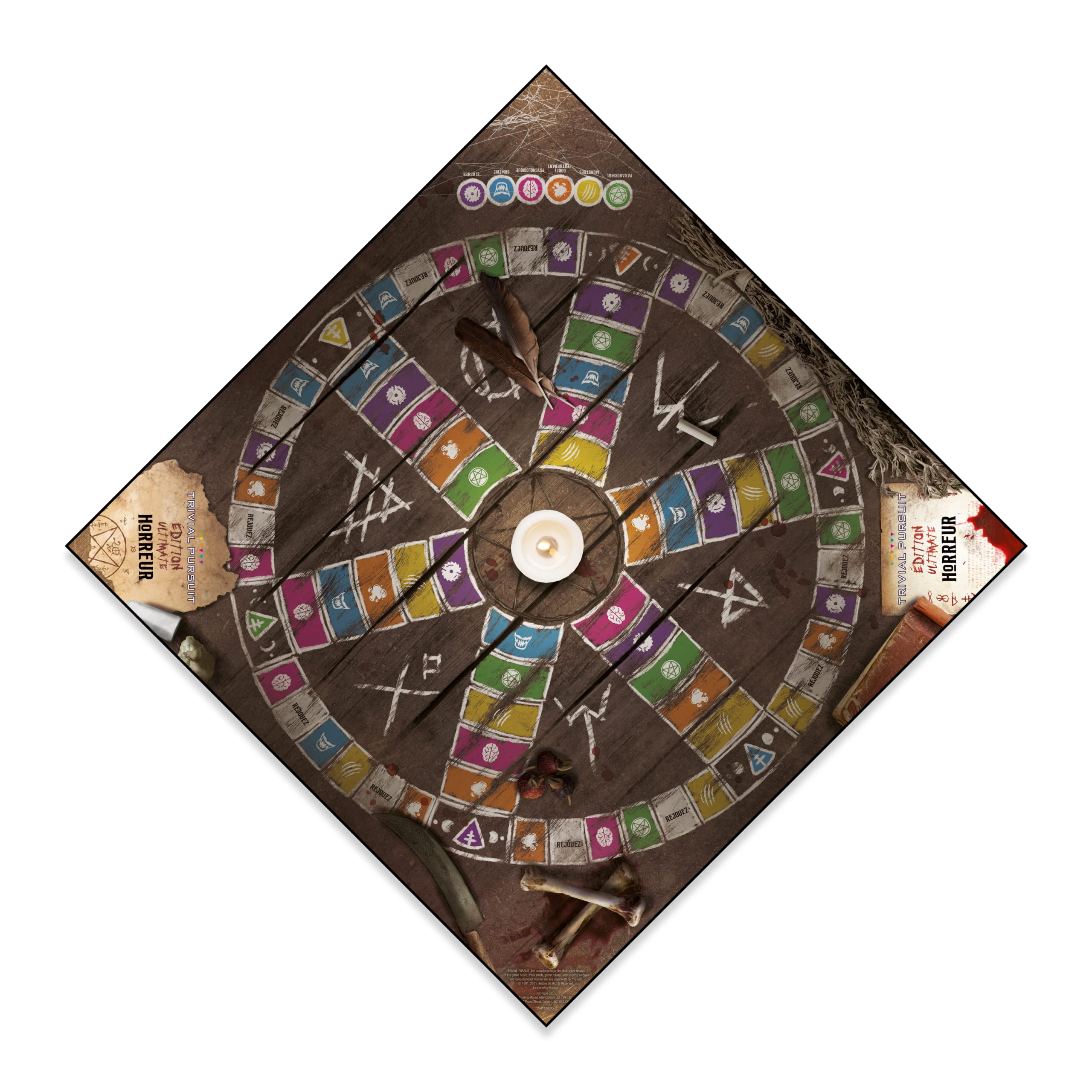 Winning Moves Trivial Pursuit Horreur 18 Ans+- Jeu Carte Enfant Horreur - Jeu Quizz - Jeu de Voyage - Jeu Educatif - Cartes Educatives - Jeux Quizz