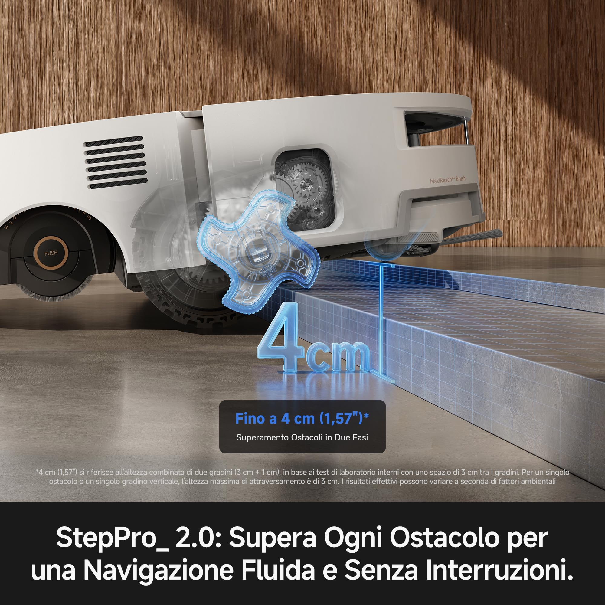 Mova S70 Ultra Roller Robot Aspirapolvere da 32.000 Pa con Lavaggio HydroForce, Navigazione CovertSense, Tecnologia AutoShield, Doppio sistema Anti-Groviglio, Comandi Vocali e Base All-in-One