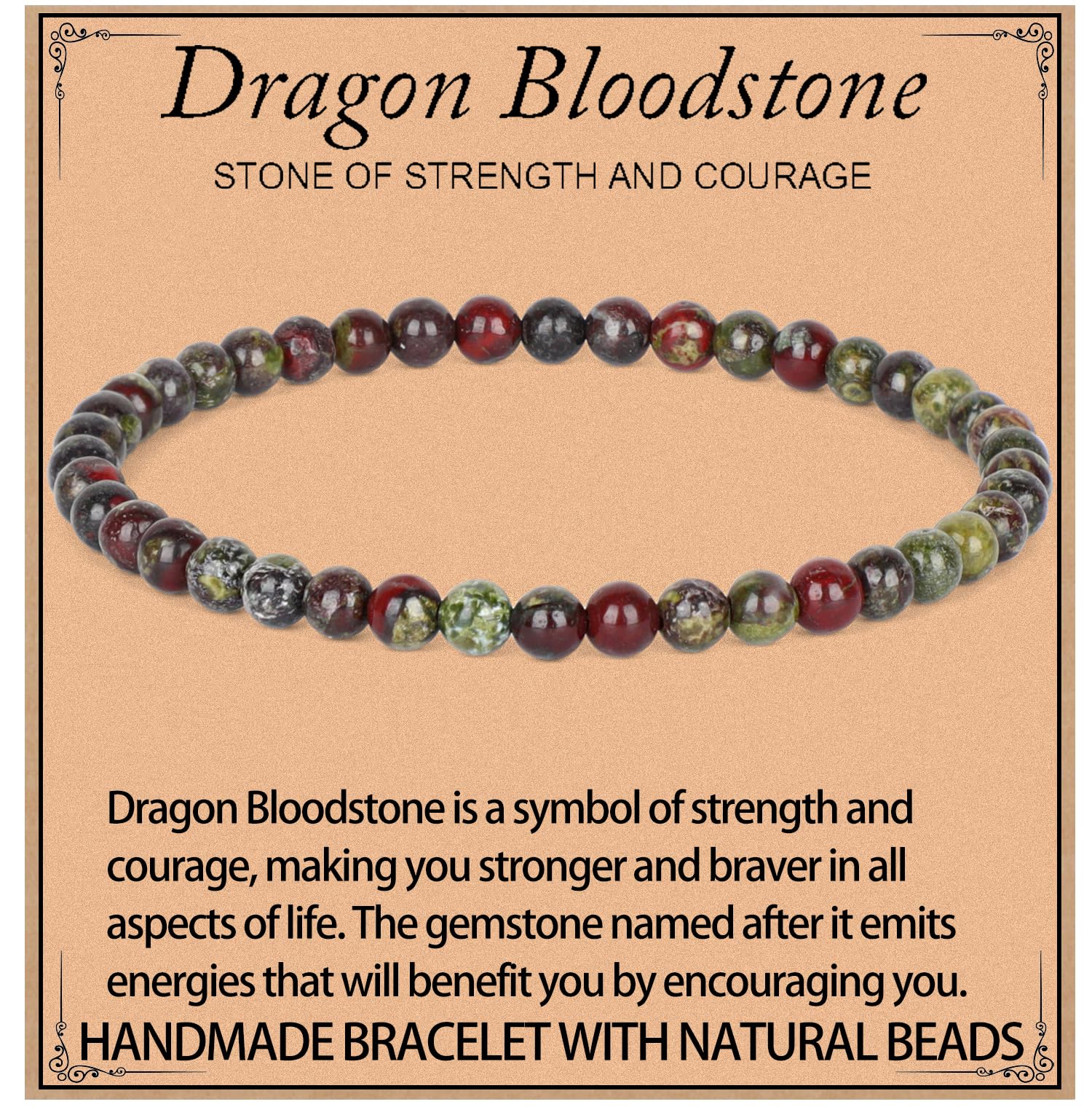 LPBeads Handmade Natural Gemstone Stretch Elastic Bracelet Healing Crystal Round Stone Beads Jewelry Gifts for Women Men