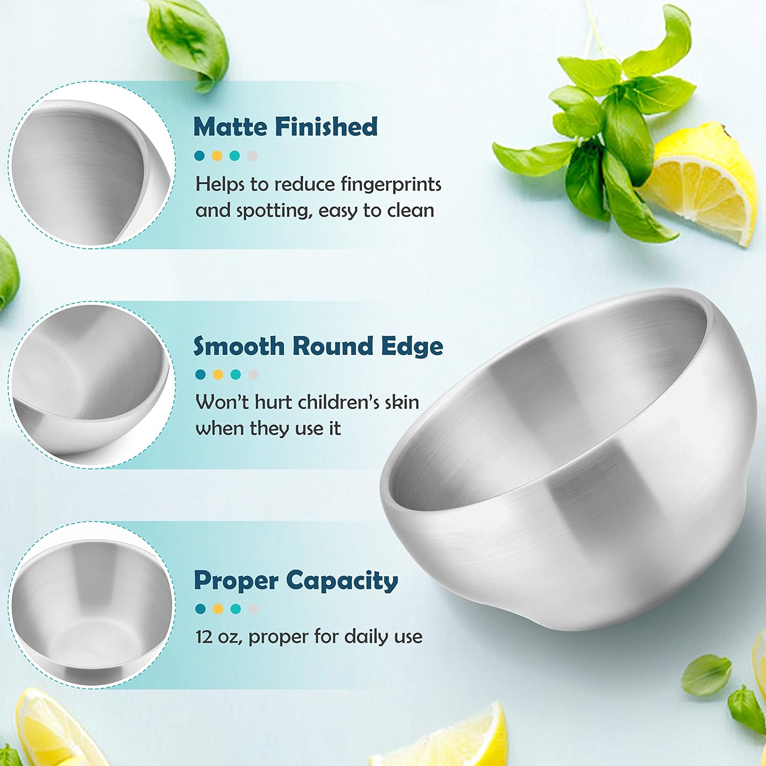 HaWare 12-Piece Kids Dinnerware Set for 6, Metal 304 Dinner Dishes include Bowls and Plates, Multipurpose Reusable Stainless Steel Toddler Utensils set, Shatterproof & Non-toxic, Dishwasher Safe