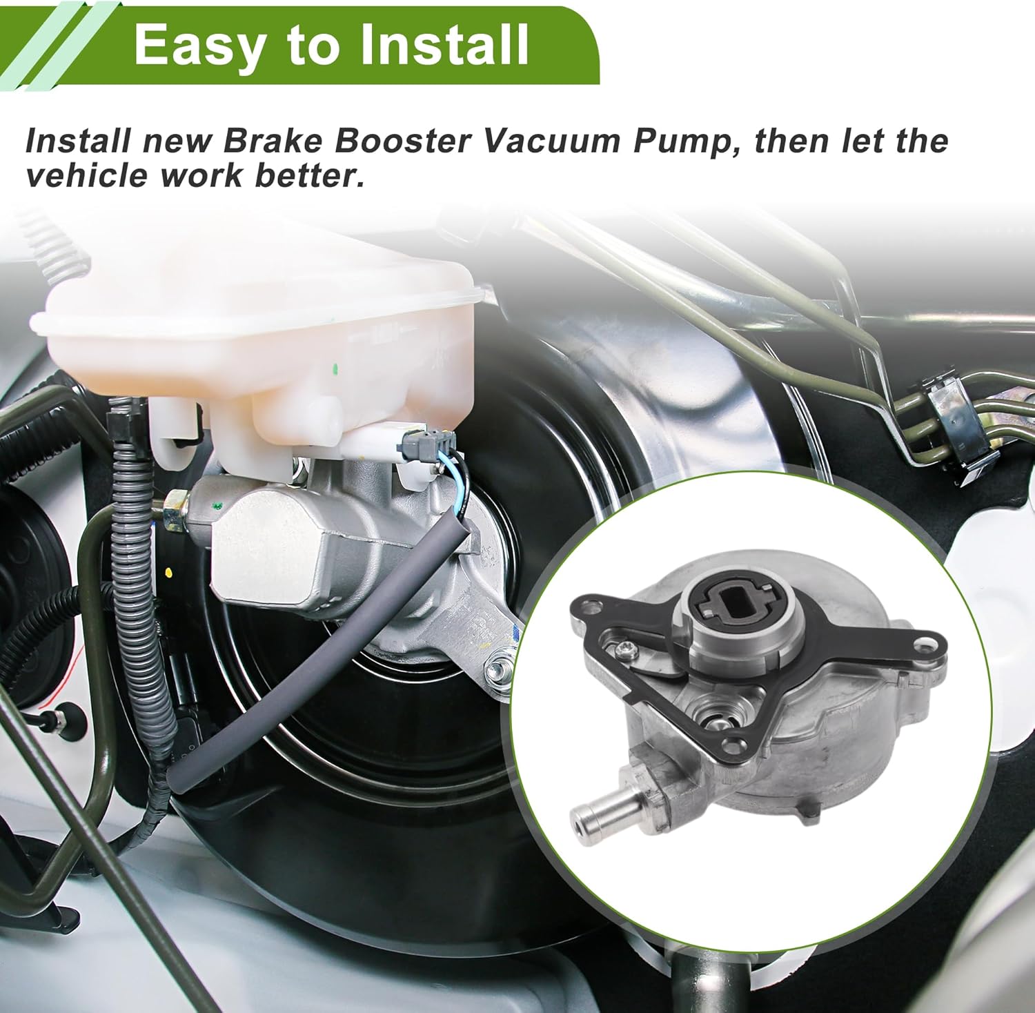 Brake Vacuum Pump No.95511005003 Engine Vacuum Pump for Porsche Cayenne 3.6L V6 2011-2017 Aluminum Alloy Silver Tone 1 Pc