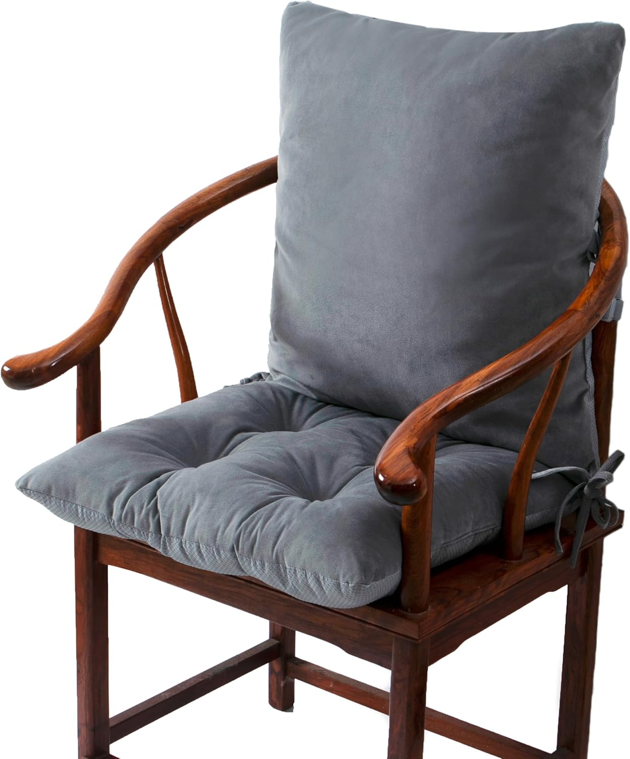 Office/Dining Kitchen Chair Soft Nonslip Lumbar Support Pillow Low Back Pain Relief Backrest with Adjustable Straps and Ties,Tufted Seat Cushion for Recliner,Wood/Rocking Chair.