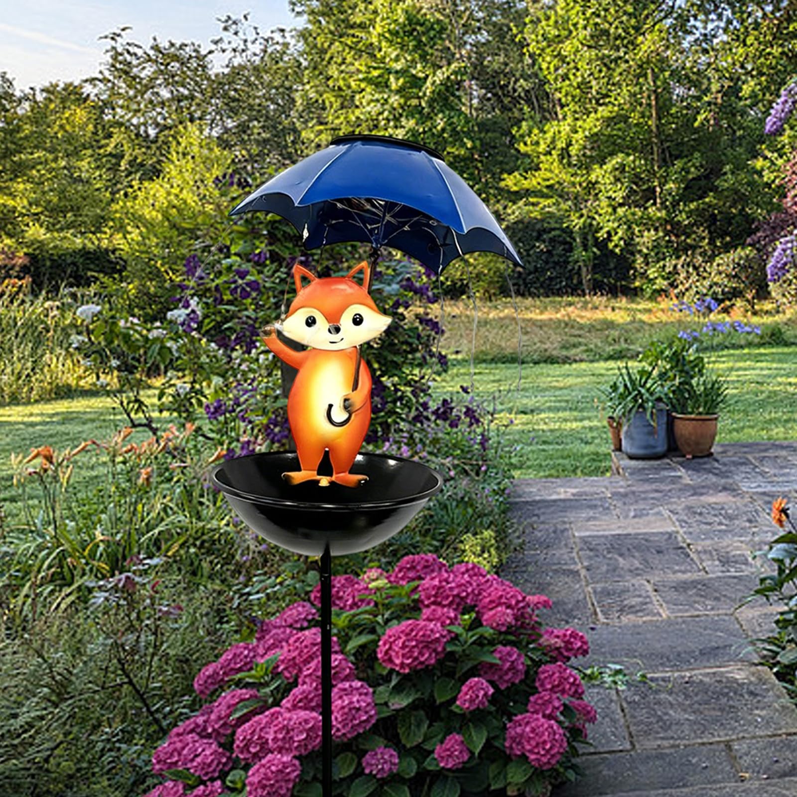Solar Froschlichter mit Regenschirmen, Kolibri Futterspender, B
