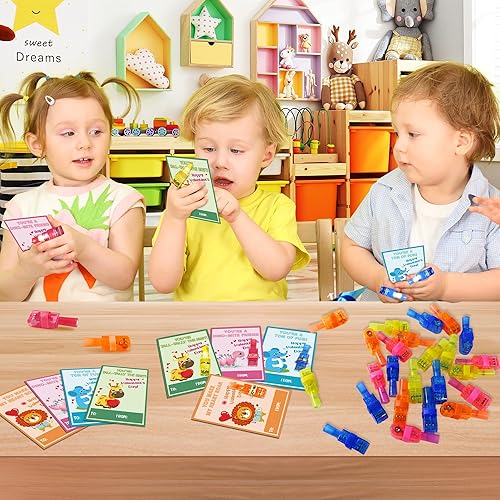 Miniatura 4 de Paquete de 28 tarjetas de San Valentín para niños en el aula con luces de dedo, regalos del día de San Valentín para niños, juguetes iluminados,