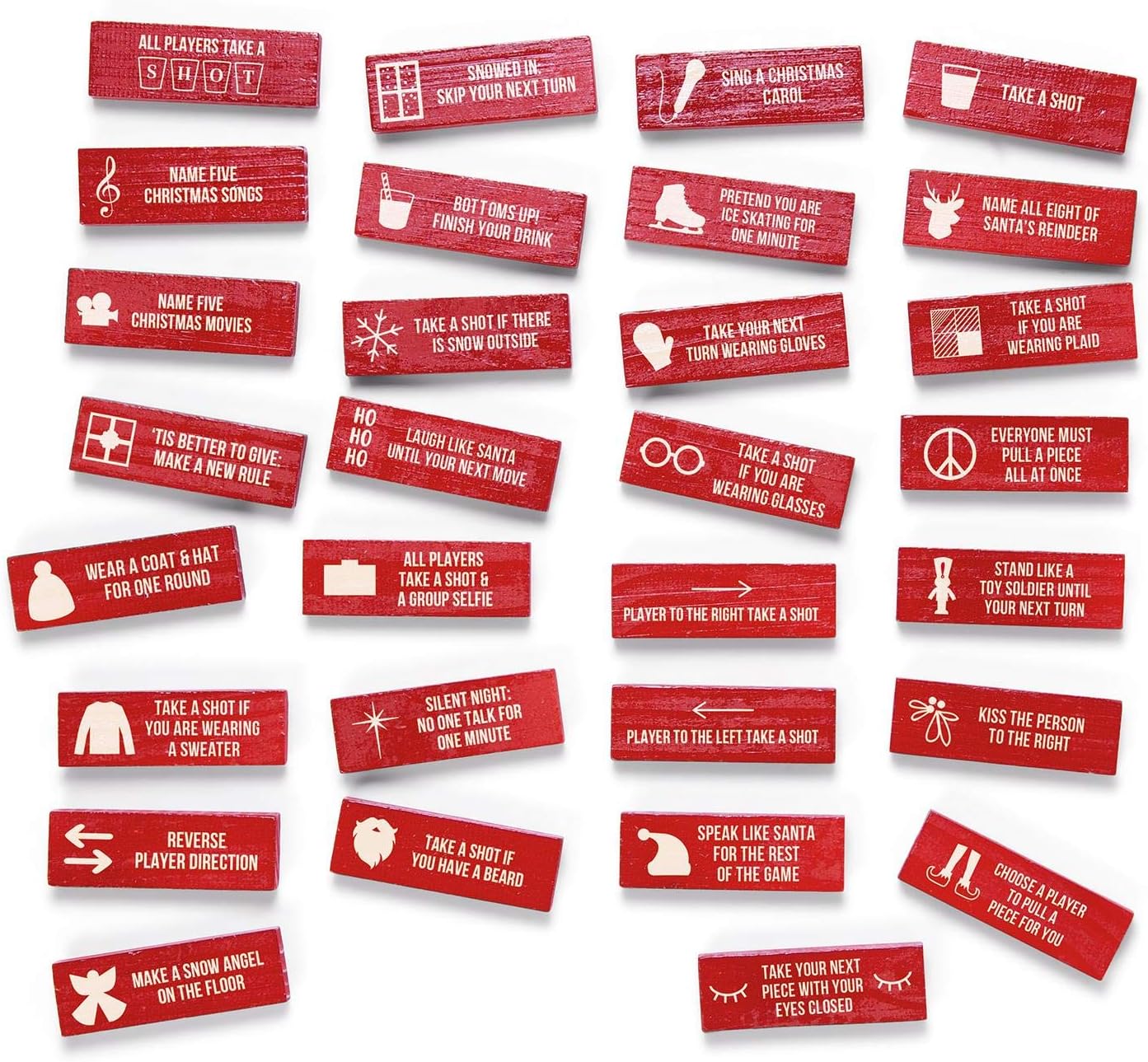 Twos Company Stumbling Blocks Incl.4 Shot Glasses And 60 Wooden Pieces