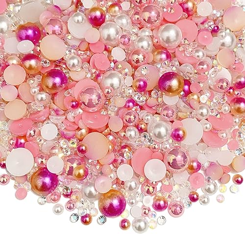 176oz de diamantes de imitación de resina de parte trasera plana perlas medias redondas de tamaño mixto 0118in a 0394in diamantes de imitación de