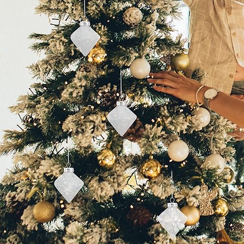 Miniatura 6 de Angoily Bolas de adorno rellenables de plástico transparente para Navidad, 12 unidades, prisma, bola de decoración de Navidad para proyectos de