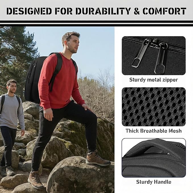 Mochila de viaje ligera para hombre 40L con compartimento laptop 17.3 miniatura 4