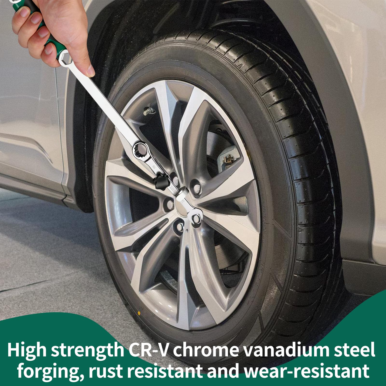 40cm Schraubenschlüssel Verlängerung, Kfz Werkzeug Schlüsselverlängerung Ultra Arbeitssparend Verlängerungsschlüssel Offset Extension Wrench für Autoreparatur und Mechanik