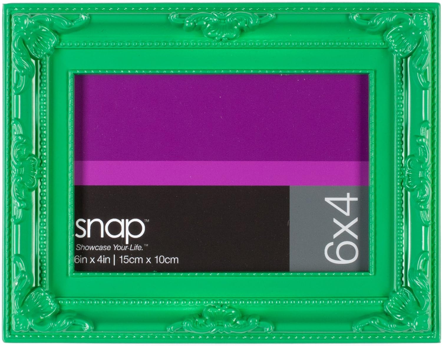 Snap 4 by 6Inch Ornate Tabletop Frame, Bright Green