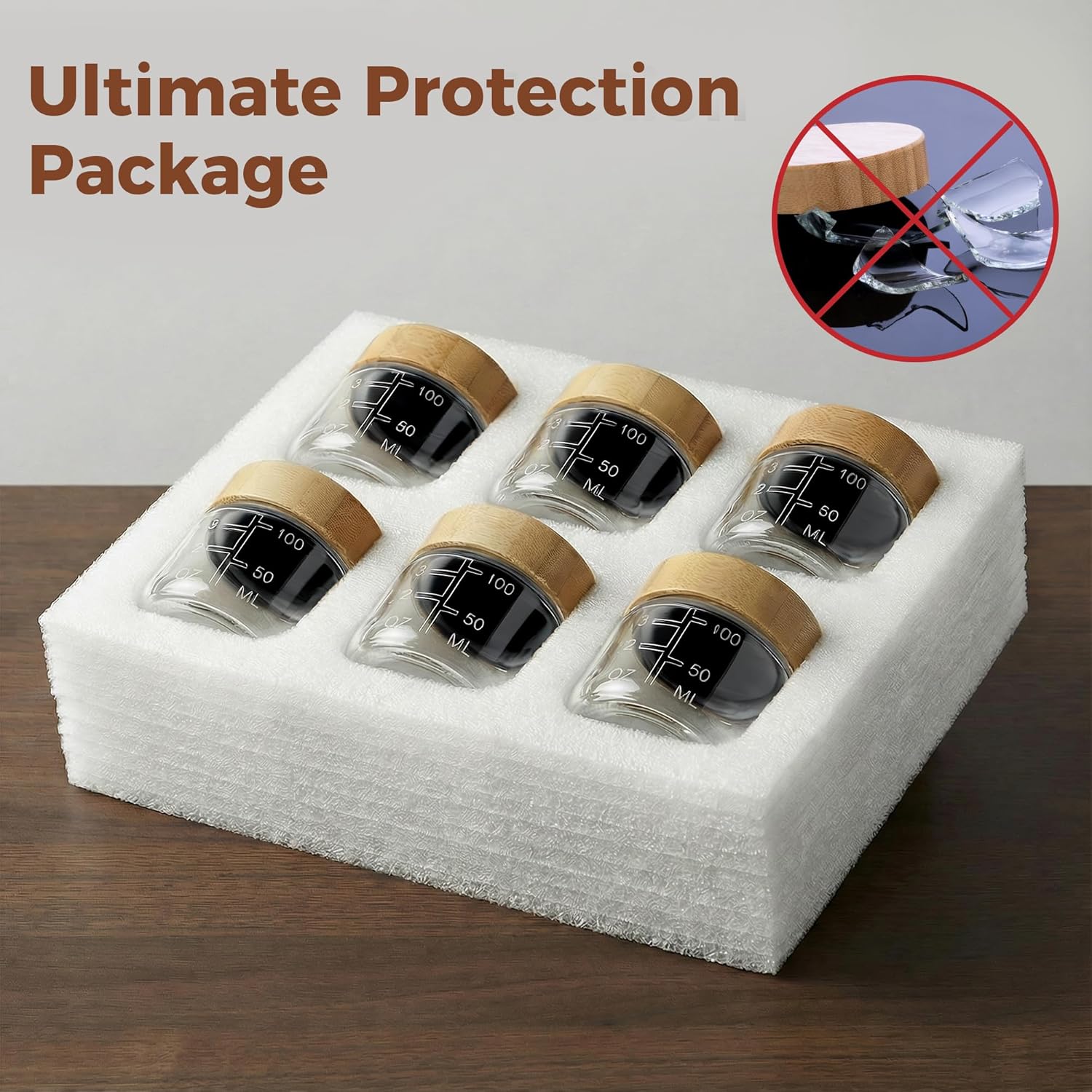 4oz Glass Salad Dressing Containers with Bamboo Lids - 6 Pack Small Airtight Condiment Cups, Leakproof Mini Sauce Jars for Picnic, Ketchup, Dip & Snacks, BPA-Free & Dishwasher Safe - Image 8