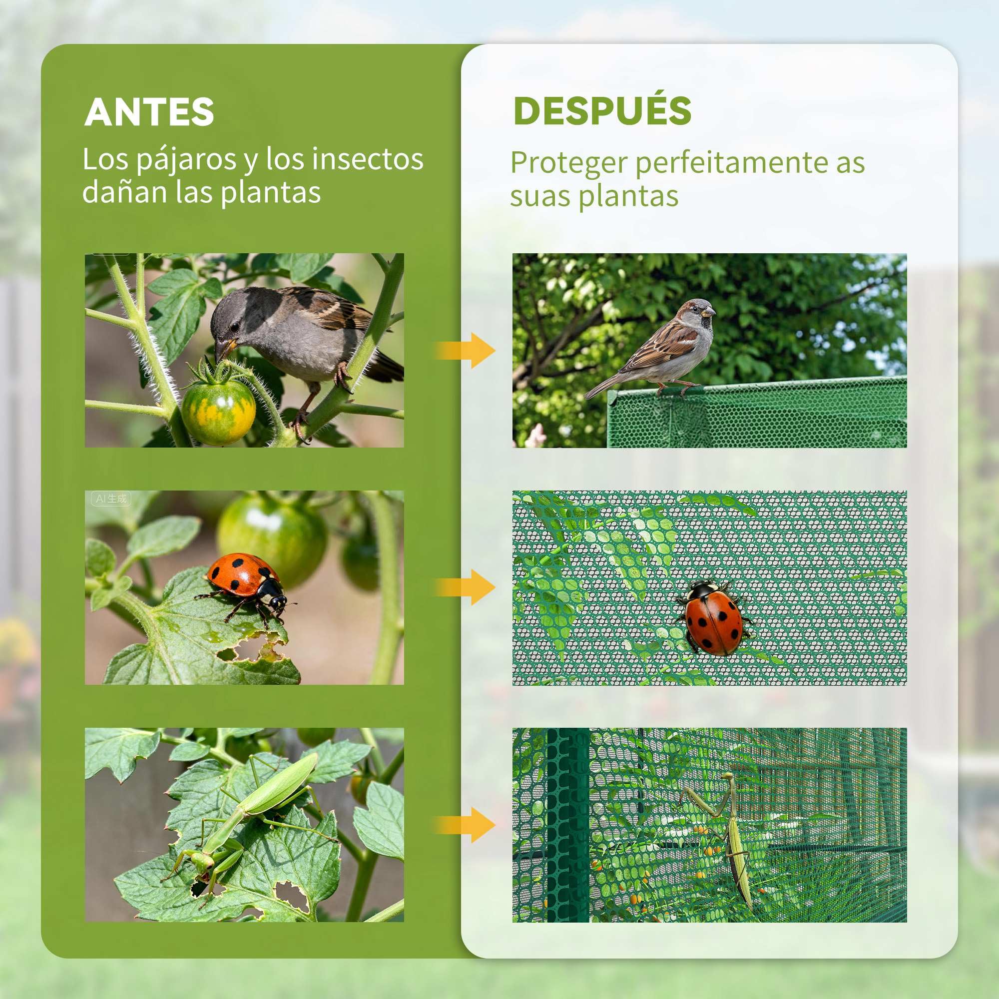 Outsunny Invernadero de Jardín Jaula para Plantas e Insectos con Puerta Enrollable y Marco de Acero para Jardín Terraza Patio 120x120x180 cm Verde