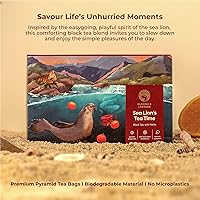 Vista 4 de Blooms & Leopard Bolsas de té negro prémium – Mezcla de té Sea Lion's Tea Time con cardamomo, clavo, canela, jengibre y pimienta negra – 20 bolsas