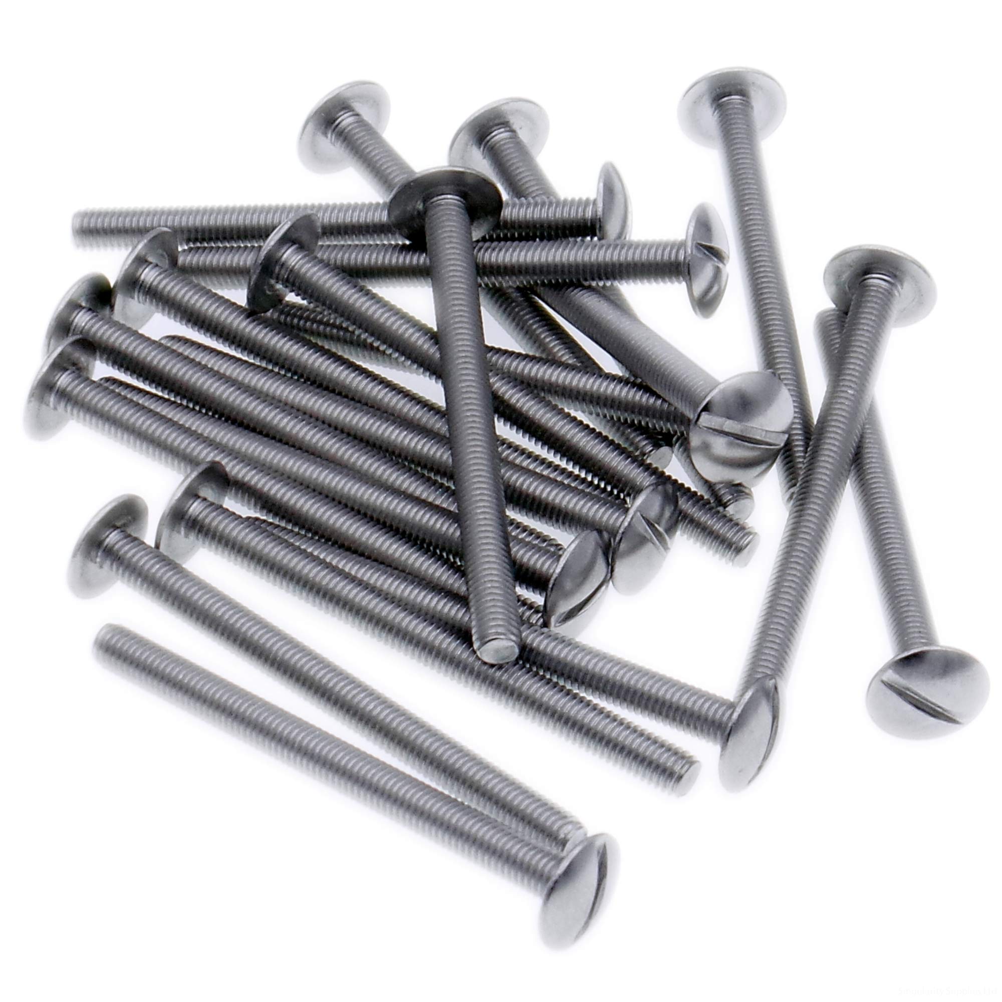Singularity Supplies M4 (4Mm X 50Mm) Slot Mushroom Machine Screw (Bolt) - Stainless Steel (A2) (Pack Of 20)