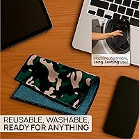 Vista 4 de Paño de microfibra de Buff, pack de 2 con estuche, gamuza de microfibra ultrafina de doble cara, diseñada para lentes, celulares, tablets, lentes