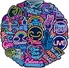 Stickers Pack of 100 Neon Sayings Sticker Set Positive Affirmations Inspirational Quotes Motivational Stickers Reward Stickers Waterproof Vinyl Stickers for Scrapbook Journal Laptop Notebook