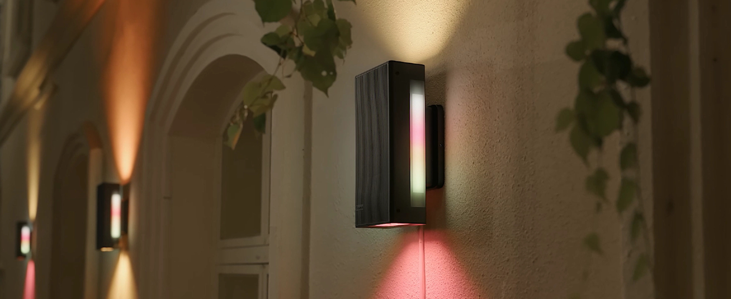 Image of Govee Outdoor UpDown Wall Light, 1 Pack, 1200LM RGBICWW Smart Porch Lights Outdoor with 64 Scene Modes, IP66 Waterproof Wall Sconce for Outdoor Decor, Works with Alexa, Google Assistant and Matter