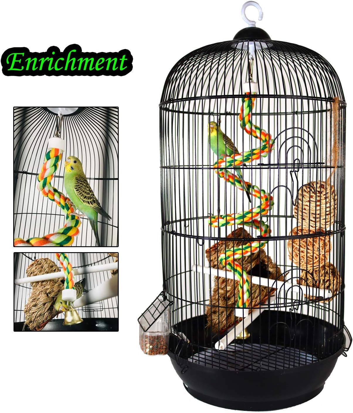 Buy Bird Rope Perch Comfy Cotton Spiral Bungee Swing Climbing Standing