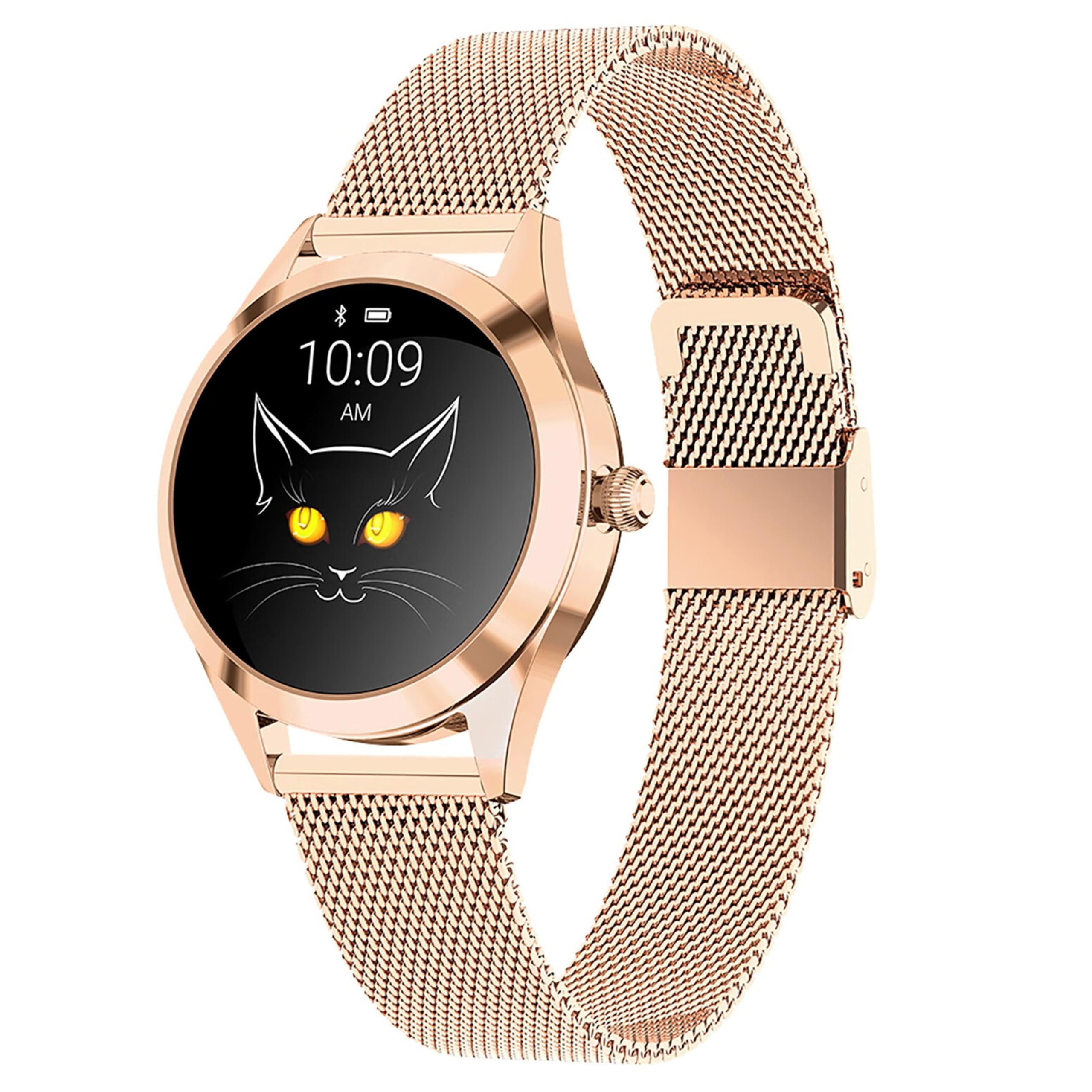Retoo Montre connectée homme/femme - Téléphone - 1,04" - Touches complètes - Sports - GPS - Fréquence cardiaque - Sport - Chronomètre - Doré